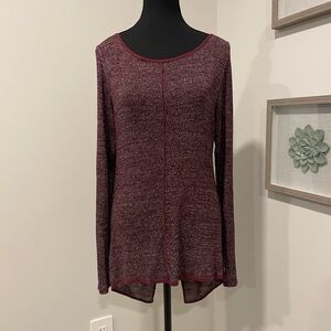 Never Worn! Hard Tail Maroon Slit-Back Lightweight Sweater